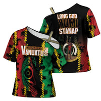 Vanuatu 46th Year Anniversary Cross Shoulder Shirt Tamtam Slit Drums Long God Yumi Stanap LT9 - Polynesian Pride