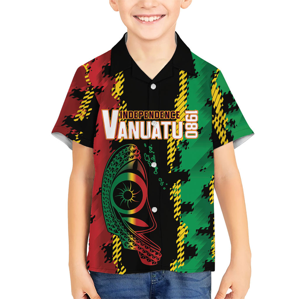 Vanuatu 46th Year Anniversary Family Matching Mermaid Dress and Hawaiian Shirt Tamtam Slit Drums Long God Yumi Stanap