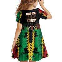 Vanuatu 46th Year Anniversary Family Matching Off Shoulder Maxi Dress and Hawaiian Shirt Tamtam Slit Drums Long God Yumi Stanap