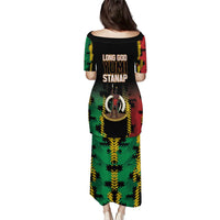 Vanuatu 46th Year Anniversary Family Matching Puletasi and Hawaiian Shirt Tamtam Slit Drums Long God Yumi Stanap