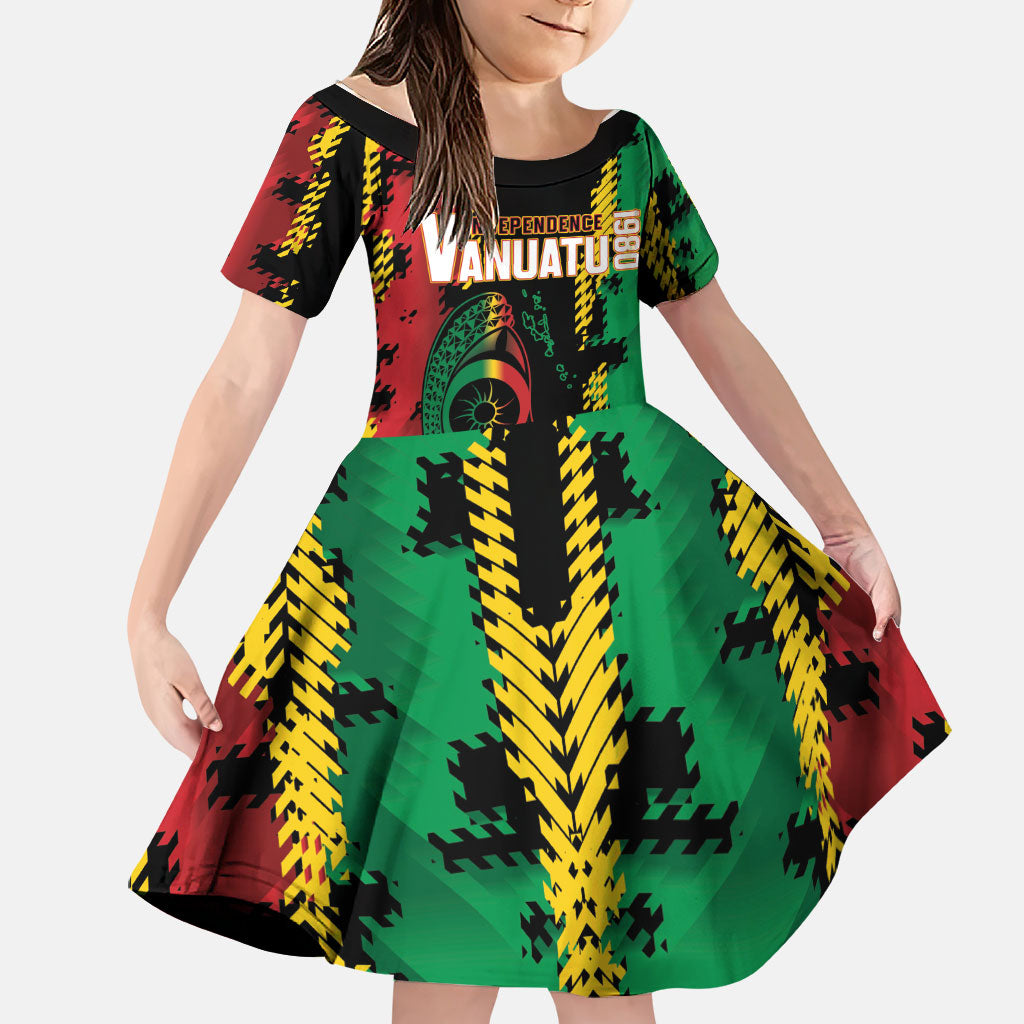 Vanuatu 46th Year Anniversary Family Matching Short Sleeve Bodycon Dress and Hawaiian Shirt Tamtam Slit Drums Long God Yumi Stanap