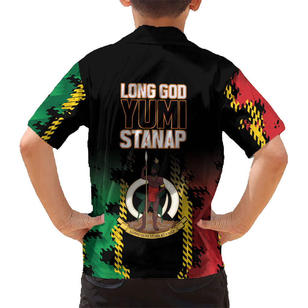 Vanuatu 46th Year Anniversary Family Matching Tank Maxi Dress and Hawaiian Shirt Tamtam Slit Drums Long God Yumi Stanap