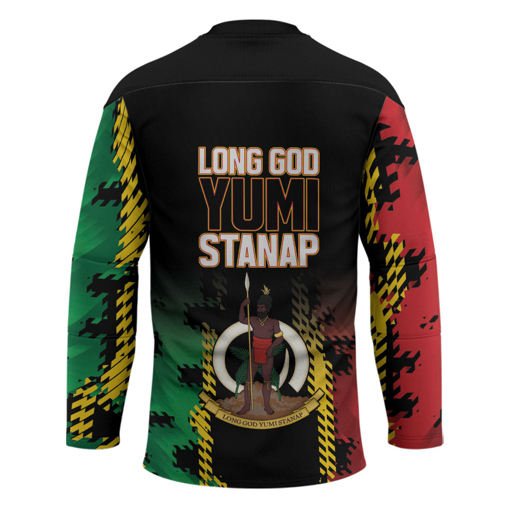 Vanuatu 46th Year Anniversary Hockey Jersey Tamtam Slit Drums Long God Yumi Stanap LT9 - Polynesian Pride