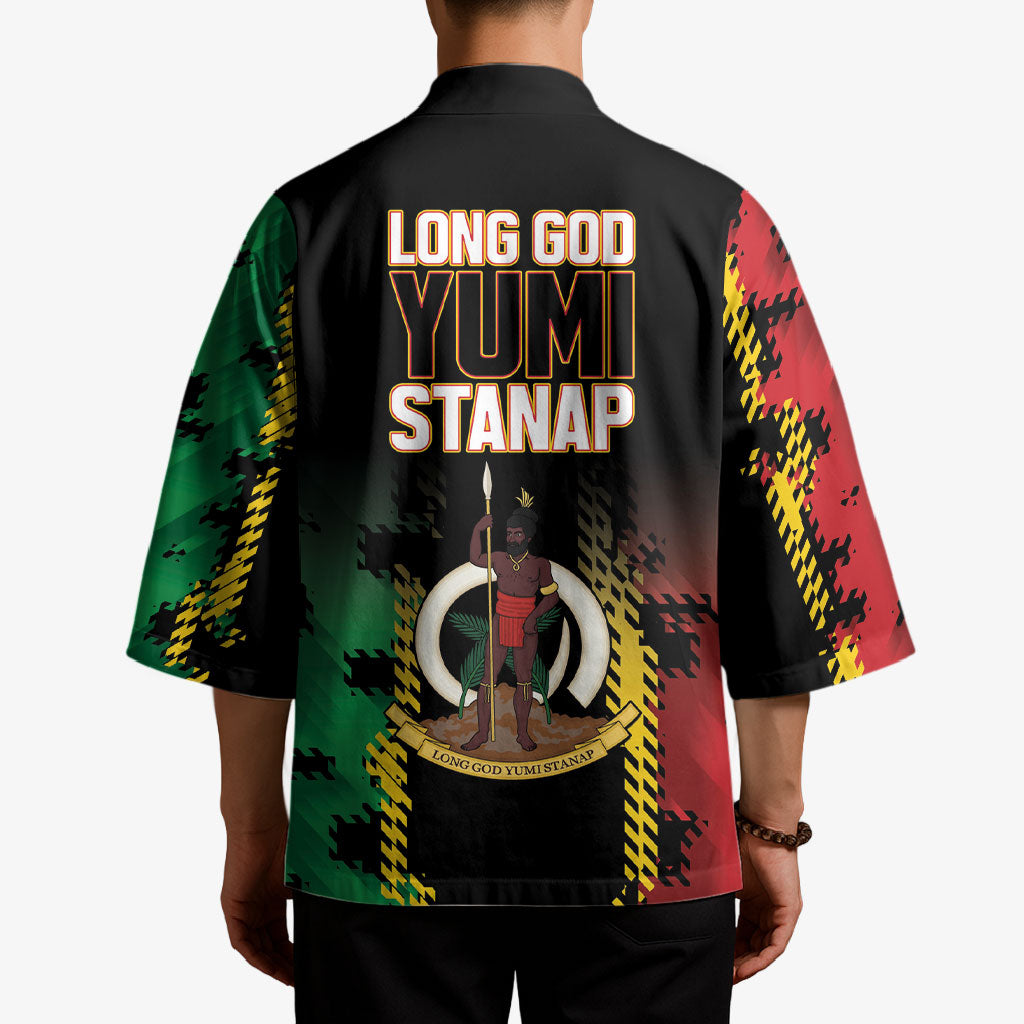 Vanuatu 46th Year Anniversary Kimono Tamtam Slit Drums Long God Yumi Stanap LT9 - Polynesian Pride