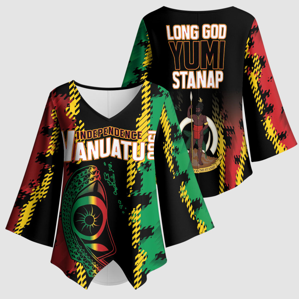 Vanuatu 46th Year Anniversary Kimono Sleeve Blouse Tamtam Slit Drums Long God Yumi Stanap LT9 - Polynesian Pride