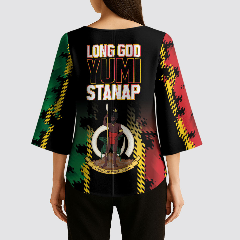Vanuatu 46th Year Anniversary Kimono Sleeve Blouse Tamtam Slit Drums Long God Yumi Stanap LT9 - Polynesian Pride