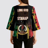 Vanuatu 46th Year Anniversary Kimono Sleeve Blouse Tamtam Slit Drums Long God Yumi Stanap LT9 - Polynesian Pride