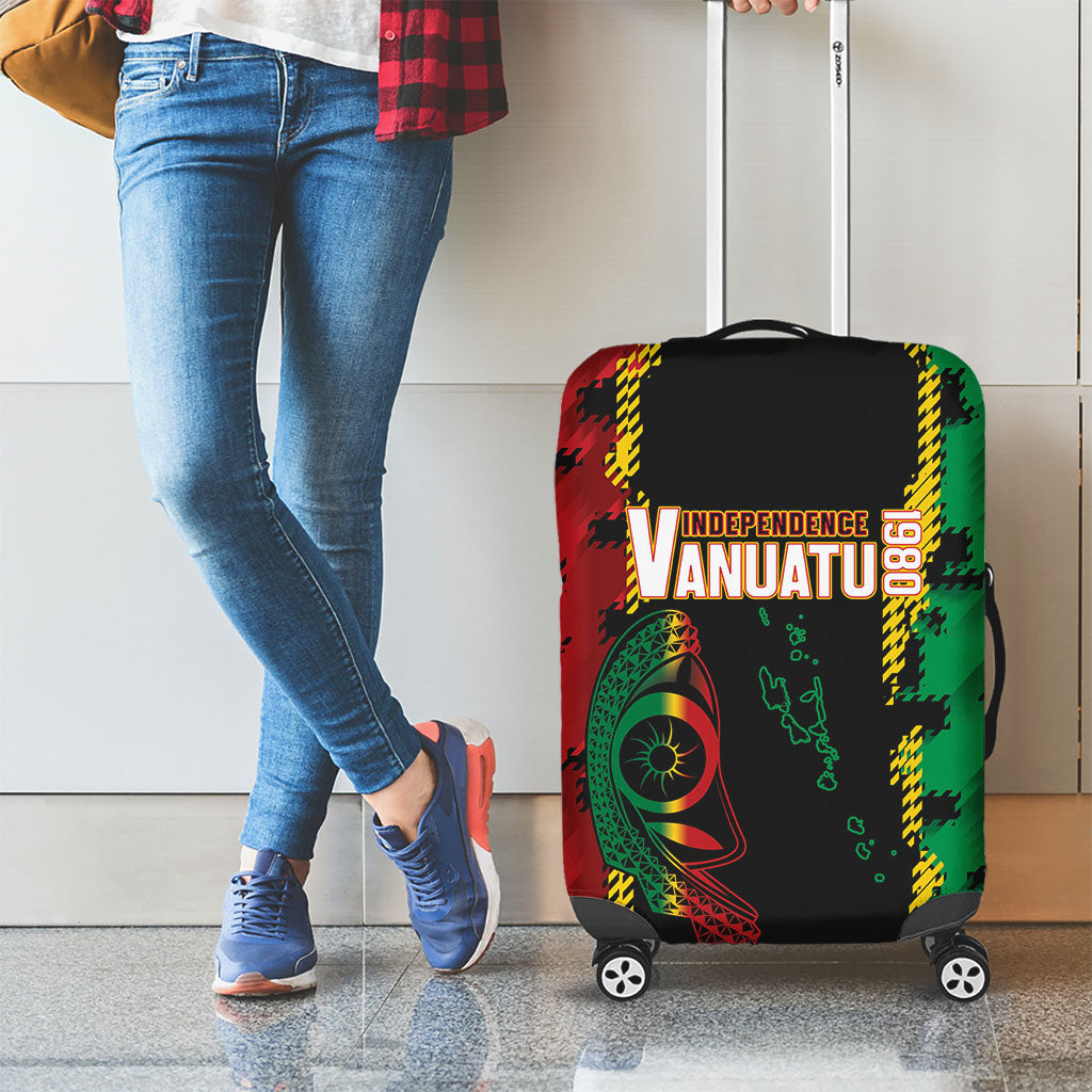 Vanuatu 46th Year Anniversary Luggage Cover Tamtam Slit Drums Long God Yumi Stanap LT9 - Polynesian Pride