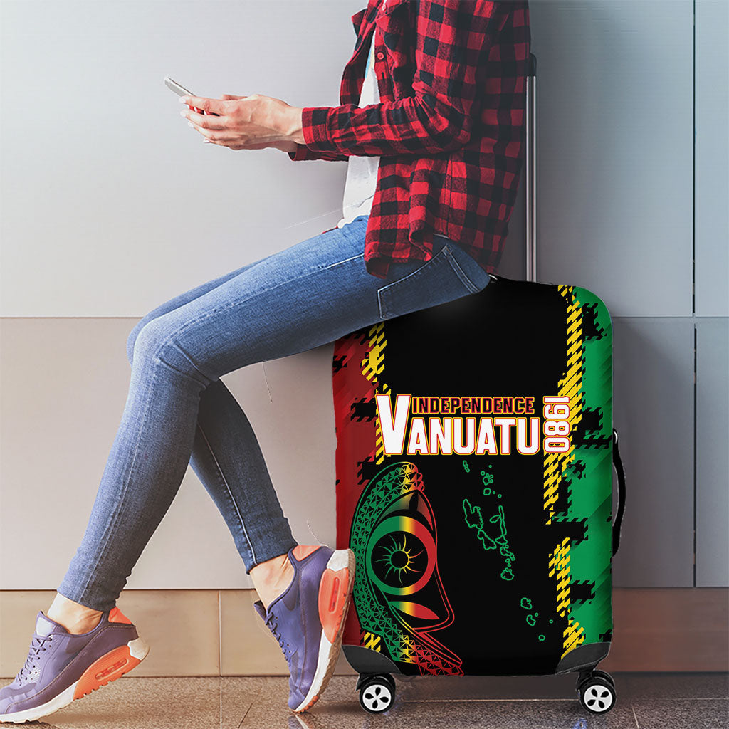Vanuatu 46th Year Anniversary Luggage Cover Tamtam Slit Drums Long God Yumi Stanap LT9 - Polynesian Pride