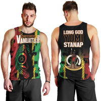 Vanuatu 46th Year Anniversary Men Tank Top Tamtam Slit Drums Long God Yumi Stanap LT9 - Polynesian Pride