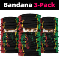 Vanuatu 46th Year Anniversary Neck Gaiter Tamtam Slit Drums Long God Yumi Stanap LT9 package One Size: 25*50cm Black - Polynesian Pride