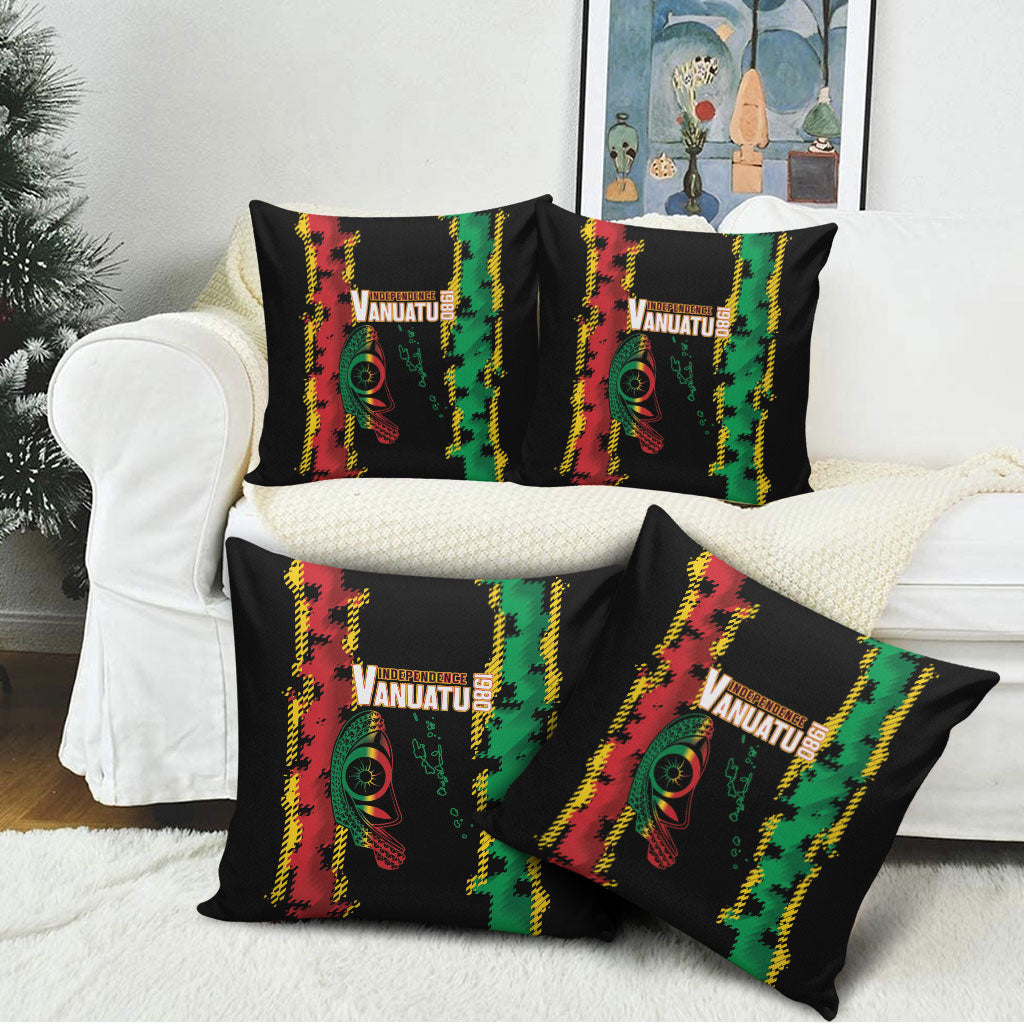 Vanuatu 46th Year Anniversary Pillow Cover Tamtam Slit Drums Long God Yumi Stanap