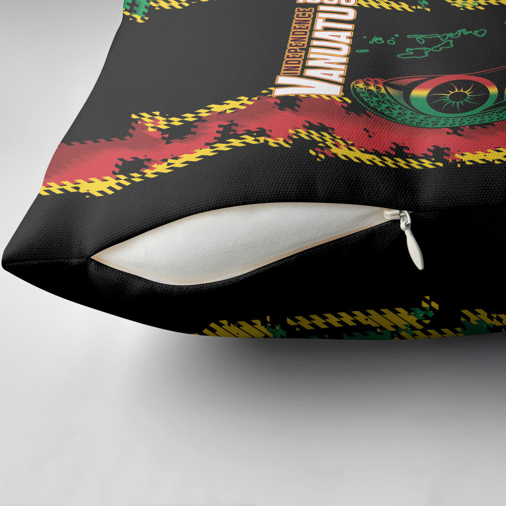 Vanuatu 46th Year Anniversary Pillow Cover Tamtam Slit Drums Long God Yumi Stanap