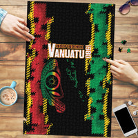 Vanuatu 46th Year Anniversary Puzzle Tamtam Slit Drums Long God Yumi Stanap LT9 Black - Polynesian Pride