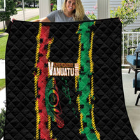 Vanuatu 46th Year Anniversary Quilt Tamtam Slit Drums Long God Yumi Stanap LT9 Black - Polynesian Pride