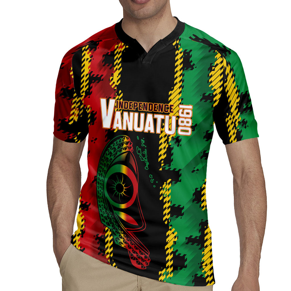 Vanuatu 46th Year Anniversary Rugby Jersey Tamtam Slit Drums Long God Yumi Stanap LT9 - Polynesian Pride