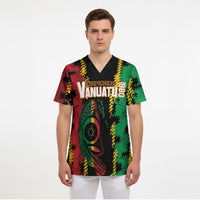 Vanuatu 46th Year Anniversary Scrub Top Tamtam Slit Drums Long God Yumi Stanap LT9 - Polynesian Pride