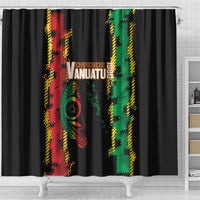 Vanuatu 46th Year Anniversary Shower Curtain Tamtam Slit Drums Long God Yumi Stanap LT9 - Polynesian Pride