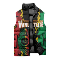 Vanuatu 46th Year Anniversary Sleeveless Puffer Jacket Tamtam Slit Drums Long God Yumi Stanap LT9 - Polynesian Pride