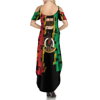 Vanuatu 46th Year Anniversary Summer Maxi Dress Tamtam Slit Drums Long God Yumi Stanap LT9 - Polynesian Pride