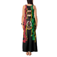 Vanuatu 46th Year Anniversary Tank Maxi Dress Tamtam Slit Drums Long God Yumi Stanap