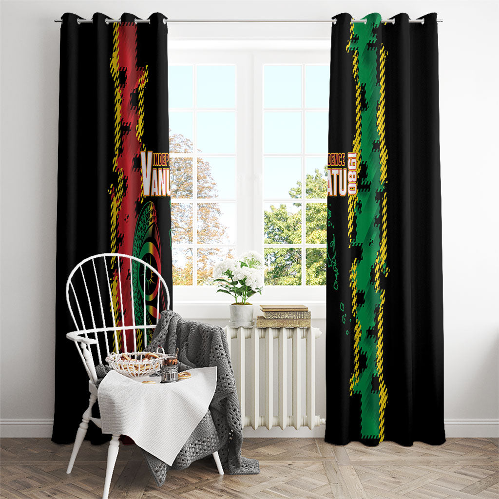 Vanuatu 46th Year Anniversary Window Curtain Tamtam Slit Drums Long God Yumi Stanap LT9 - Polynesian Pride