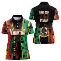 Vanuatu 46th Year Anniversary Women Polo Shirt Tamtam Slit Drums Long God Yumi Stanap