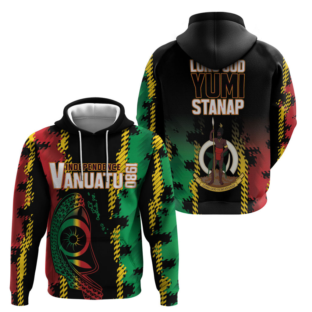 Vanuatu 46th Year Anniversary Zip Hoodie Tamtam Slit Drums Long God Yumi Stanap LT9 - Polynesian Pride