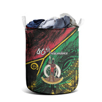 Vanuatu 46th Year Anniversary Laundry Basket Vintage Grunge Vanuatu Flag Heritage LT9 - Polynesian Pride