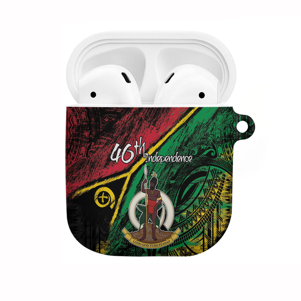 Vanuatu 46th Year Anniversary AirPods Case Vintage Grunge Vanuatu Flag Heritage