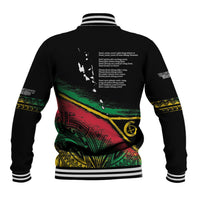 Vanuatu 46th Year Anniversary Baseball Jacket Vintage Grunge Vanuatu Flag Heritage LT9 - Polynesian Pride