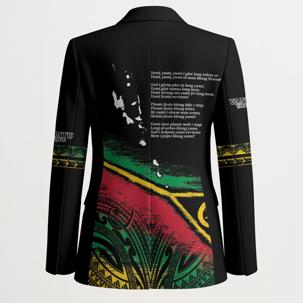 Vanuatu 46th Year Anniversary Blazer Vintage Grunge Vanuatu Flag Heritage