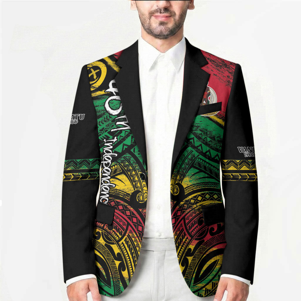 Vanuatu 46th Year Anniversary Blazer Vintage Grunge Vanuatu Flag Heritage