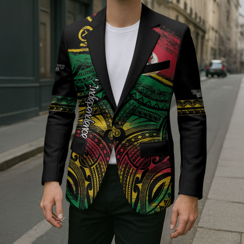 Vanuatu 46th Year Anniversary Blazer Vintage Grunge Vanuatu Flag Heritage
