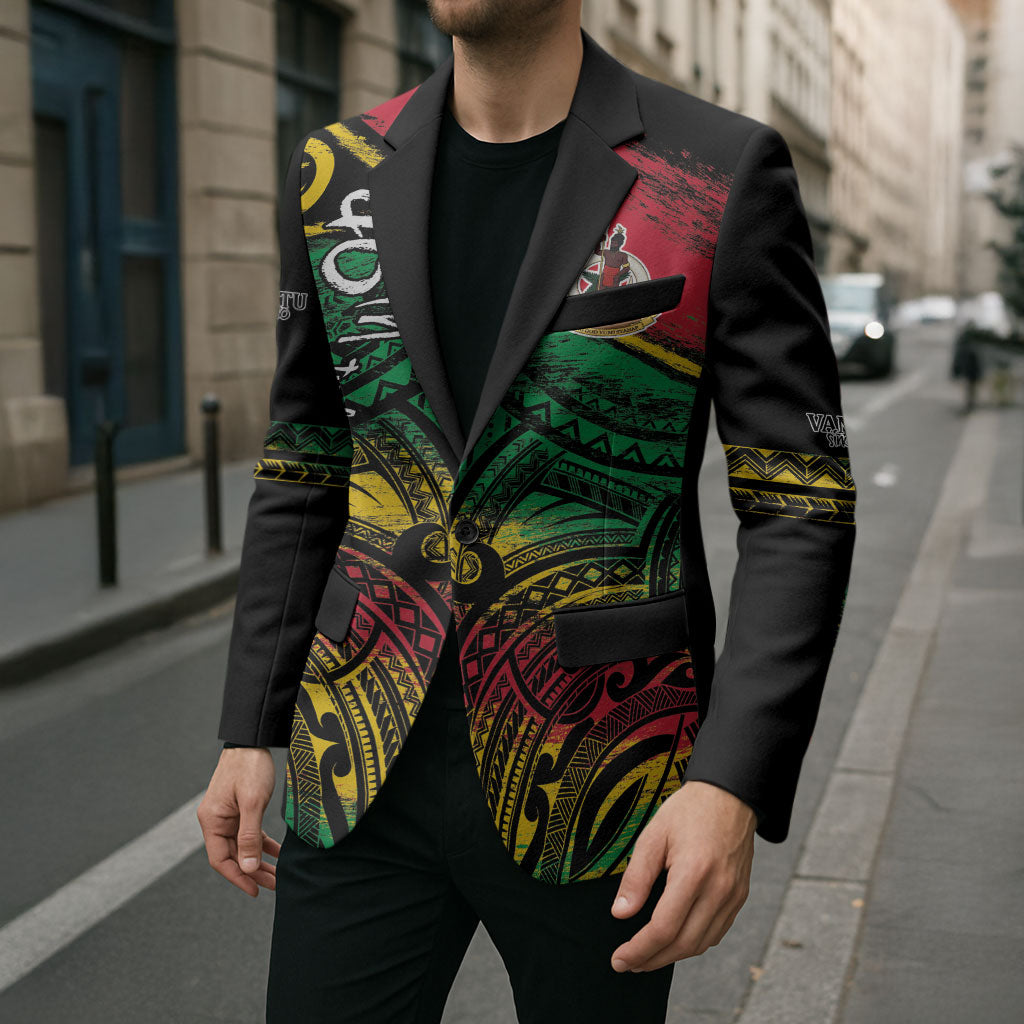 Vanuatu 46th Year Anniversary Blazer Vintage Grunge Vanuatu Flag Heritage