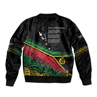 Vanuatu 46th Year Anniversary Bomber Jacket Vintage Grunge Vanuatu Flag Heritage LT9 - Polynesian Pride