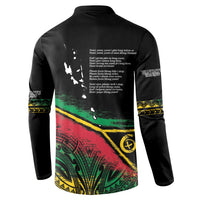 Vanuatu 46th Year Anniversary Button Sweatshirt Vintage Grunge Vanuatu Flag Heritage LT9 - Polynesian Pride