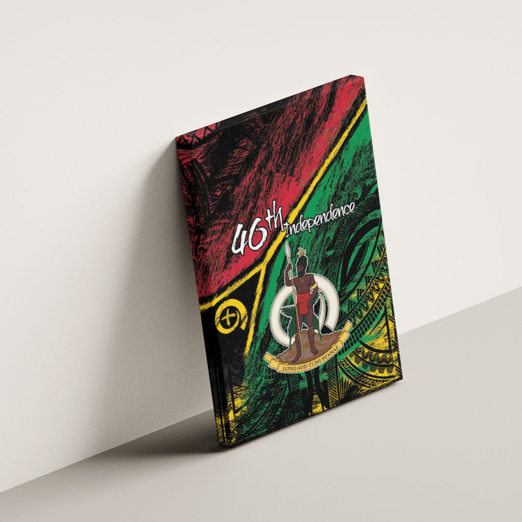 Vanuatu 46th Year Anniversary Canvas Wall Art Vintage Grunge Vanuatu Flag Heritage LT9 - Polynesian Pride