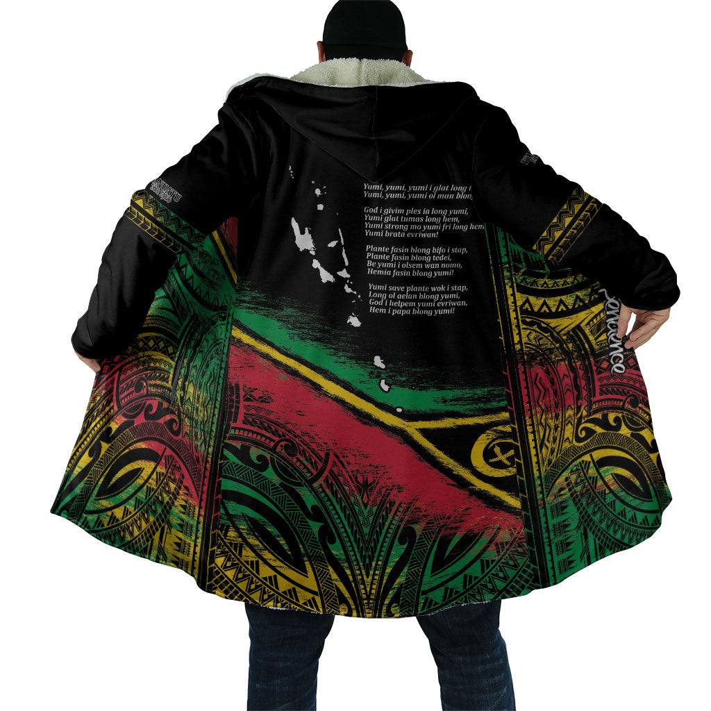Vanuatu 46th Year Anniversary Cloak Vintage Grunge Vanuatu Flag Heritage LT9 - Polynesian Pride
