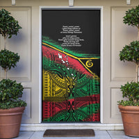 Vanuatu 46th Year Anniversary Door Cover Vintage Grunge Vanuatu Flag Heritage LT9 Black - Polynesian Pride