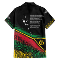 Vanuatu 46th Year Anniversary Family Matching Short Sleeve Bodycon Dress and Hawaiian Shirt Vintage Grunge Vanuatu Flag Heritage