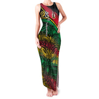 Vanuatu 46th Year Anniversary Family Matching Tank Maxi Dress and Hawaiian Shirt Vintage Grunge Vanuatu Flag Heritage
