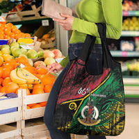 Vanuatu 46th Year Anniversary Grocery Bag Vintage Grunge Vanuatu Flag Heritage LT9 - Polynesian Pride