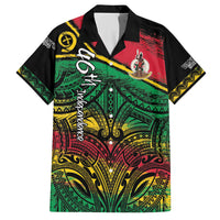 Vanuatu 46th Year Anniversary Hawaiian Shirt Vintage Grunge Vanuatu Flag Heritage LT9 Black - Polynesian Pride