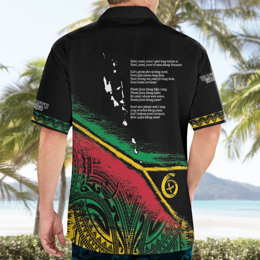 Vanuatu 46th Year Anniversary Hawaiian Shirt Vintage Grunge Vanuatu Flag Heritage LT9 - Polynesian Pride