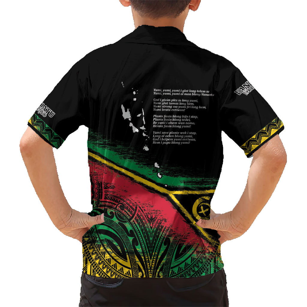 Vanuatu 46th Year Anniversary Hawaiian Shirt Vintage Grunge Vanuatu Flag Heritage LT9 - Polynesian Pride