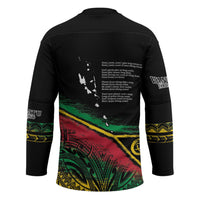 Vanuatu 46th Year Anniversary Hockey Jersey Vintage Grunge Vanuatu Flag Heritage