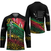 Vanuatu 46th Year Anniversary Hockey Jersey Vintage Grunge Vanuatu Flag Heritage