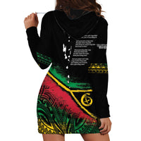 Vanuatu 46th Year Anniversary Hoodie Dress Vintage Grunge Vanuatu Flag Heritage