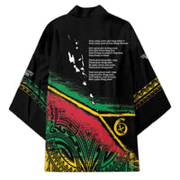 Vanuatu 46th Year Anniversary Kimono Vintage Grunge Vanuatu Flag Heritage LT9 - Polynesian Pride